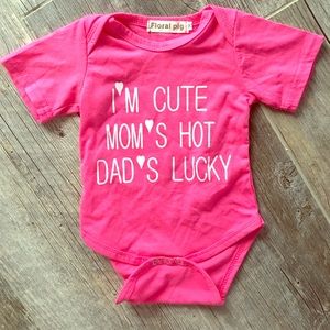 Floral brand playful onesie